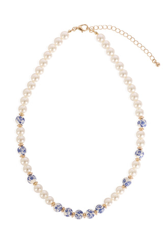 HDN2241 - TEARDROP GLASS RONDELLE BEAD NECKLACE