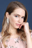 MULTI LINE RHINESTONE FRINGE POST EARRINGS