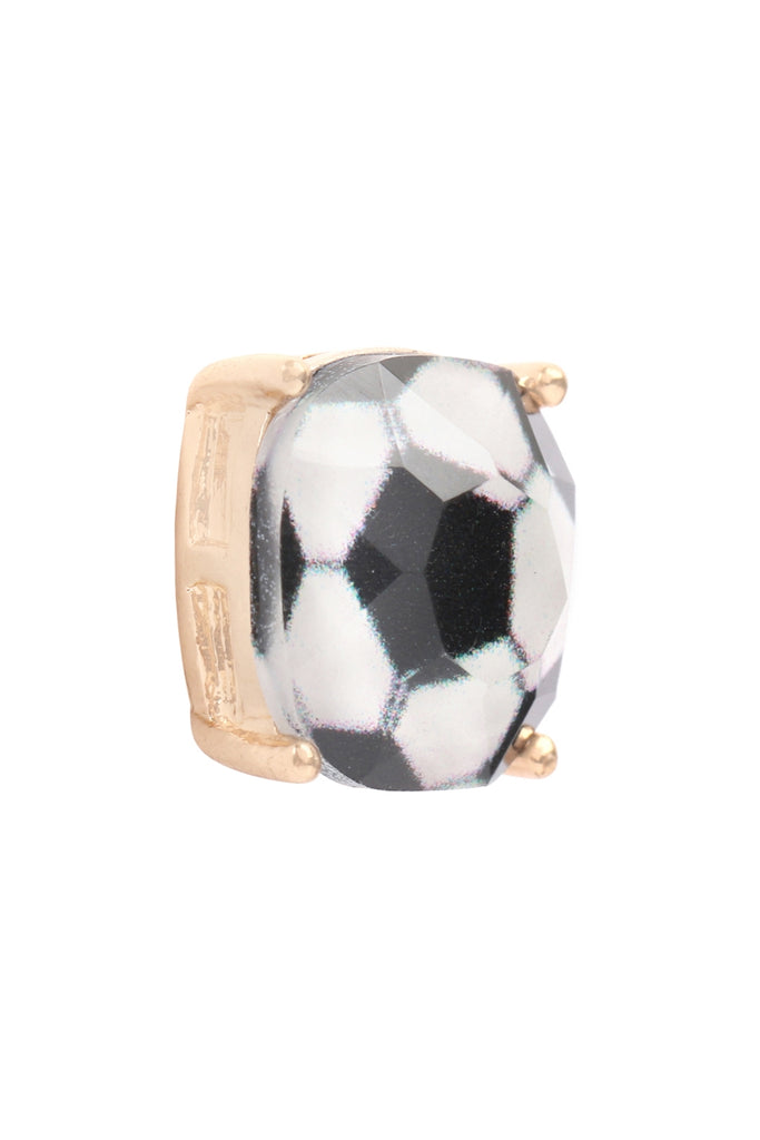 27054 - SPORTS CUSHION CUT SOCCER STUD EARRINGS