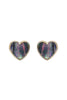 ABALONE HEART CHARM POST EARRINGS