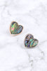 ABALONE HEART CHARM POST EARRINGS