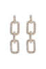 PAVE RHINESTONE DROP CHAIN EARRINGS