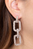 PAVE RHINESTONE DROP CHAIN EARRINGS