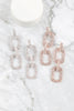 PAVE RHINESTONE DROP CHAIN EARRINGS