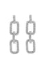 PAVE RHINESTONE DROP CHAIN EARRINGS