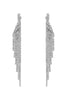 RHINESTONE WING TASSEL DROP EARRINGS