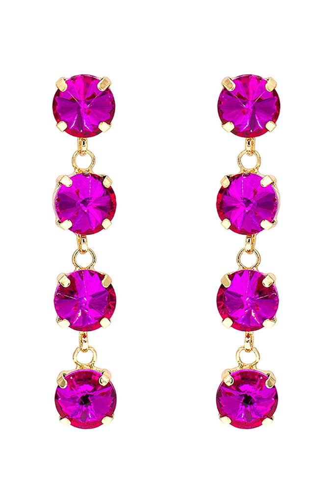 FOUR RHINESTONE DANGLING EARRINGS