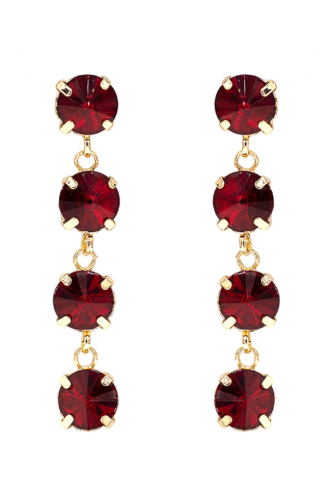 FOUR RHINESTONE DANGLING EARRINGS