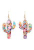 CACTUS RESIN GLITTER CANDY STUD EARRING