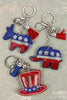 31474 - DEMOCRATS FLAG DONKEY KEYCHAIN