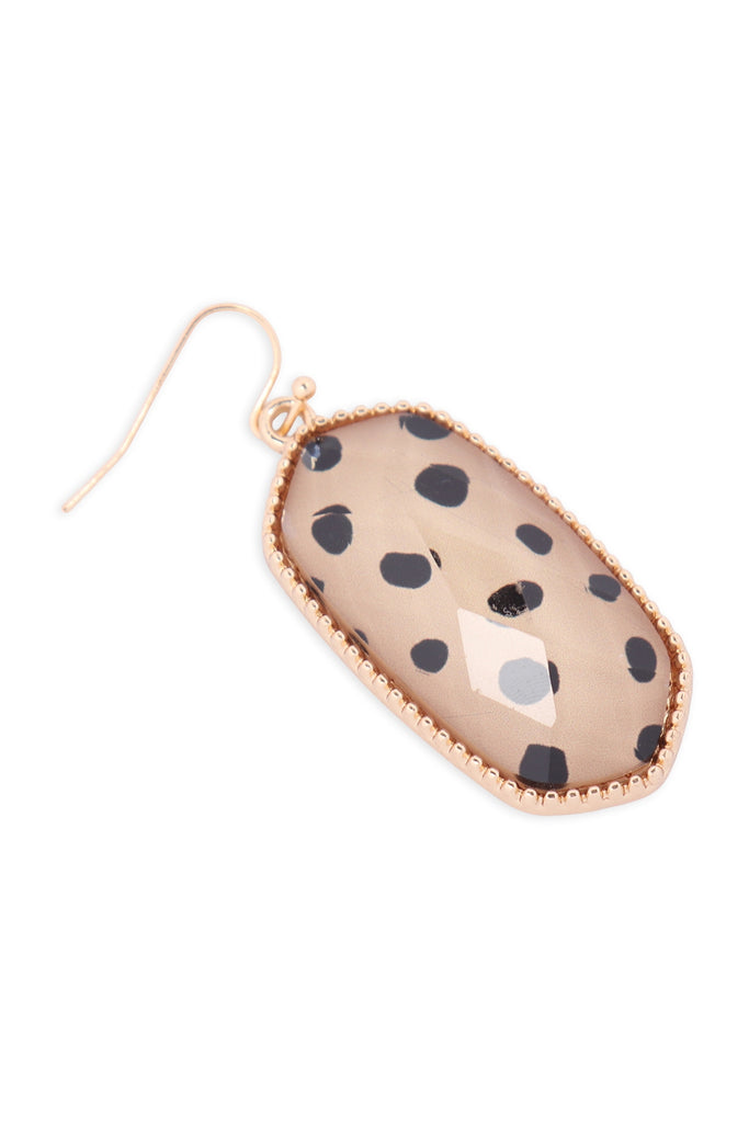 AE0331 - OVAL EPOXY DROP FISH HOOK EARRINGS