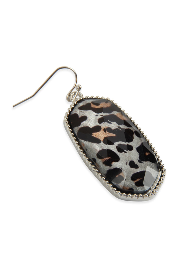 AE0331 - OVAL EPOXY DROP FISH HOOK EARRINGS