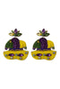 MARDI GRAS MASK SEED BEADS POST EARRINGS