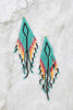 WESTERN AZTEC BOHO DIAMOND SHAPE FRINGE SEED BEED EARRINGS