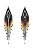 WESTERN AZTEC BOHO DIAMOND SHAPE FRINGE SEED BEED EARRINGS