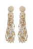 TASSEL FRINGE SEED BEAD DROP POST EARRINGS