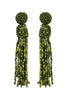 TASSEL FRINGE SEED BEAD DROP POST EARRINGS