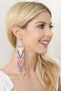 WESTERN STYLE AZTEC SEED BEAD FRINGE DROP EARRINGS