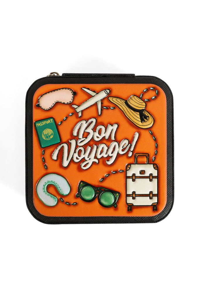 BON VOYAGE! LEATHER TRAVEL JEWELRY BOX