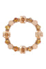 MIX BEADS RONDELLE, RHINESTONE CRYSTAL STRETCH BRACELET