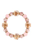 MIX BEADS RONDELLE, RHINESTONE CRYSTAL STRETCH BRACELET