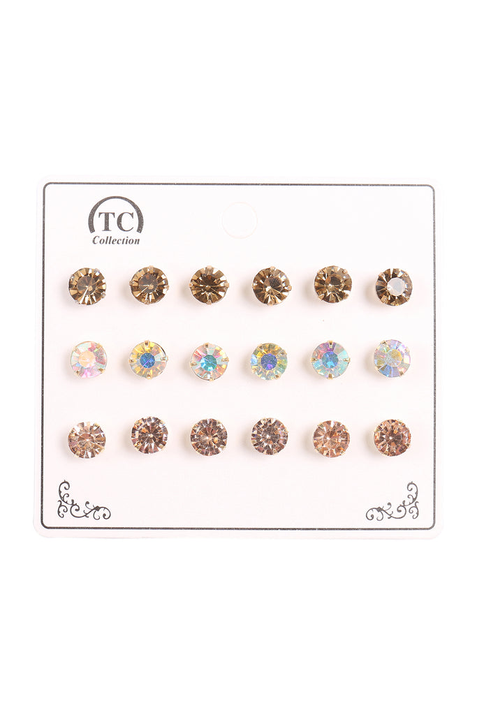 CRYSTAL STUD EARRINGS SET