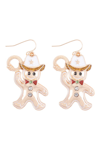 DRY FLOWER WESTERN BOOT RESIN DROP EARRINGS