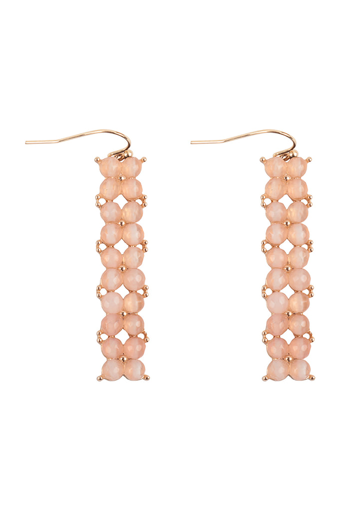 VERTICAL BAR SEMI STONE DROP EARRINGS