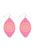 WOOD MANDALA PRINT MARQUISE EARRINGS