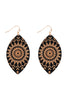 WOOD MANDALA PRINT MARQUISE EARRINGS