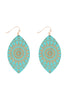 WOOD MANDALA PRINT MARQUISE EARRINGS