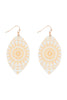 WOOD MANDALA PRINT MARQUISE EARRINGS