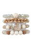 4 LAYERED STACKABLE CHAIN GLASS BEADED STRETCH BRACELET