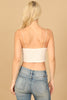 SPAGHETTI STRAP TEXTURED CROP TOP