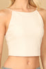 SPAGHETTI STRAP TEXTURED CROP TOP