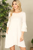 Ruffle Half Sleeve Solid Dress