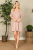 V-Neck Ruffle Sleeve Solid Dress