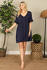 V-Neck Ruffle Sleeve Solid Dress