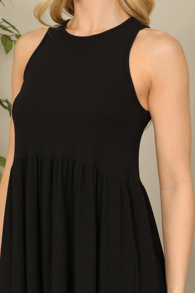 Sleeveless Solid Dress