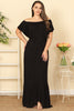 Plus Size Off Shoulder Solid Maxi Dress