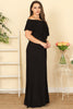 Plus Size Off Shoulder Solid Maxi Dress