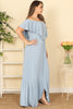 Plus Size Off Shoulder Solid Maxi Dress