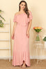 Plus Size Off Shoulder Solid Maxi Dress