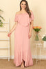 Plus Size Off Shoulder Solid Maxi Dress