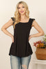 Ruffle Sleeveless Solid Top