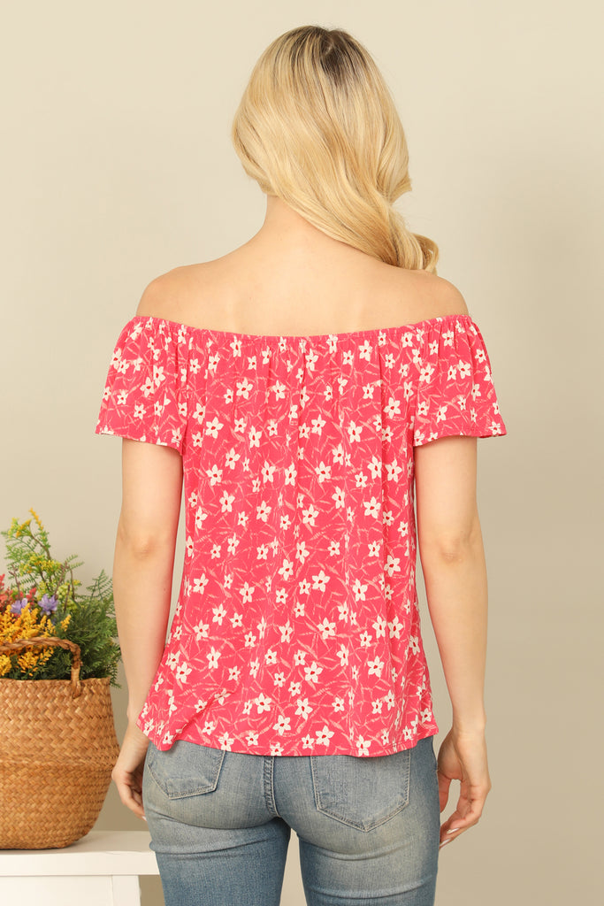 OFF SHOULDER FLORAL TOP