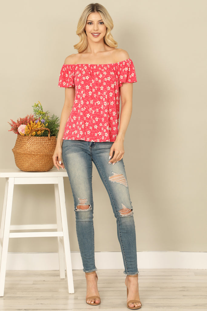 OFF SHOULDER FLORAL TOP