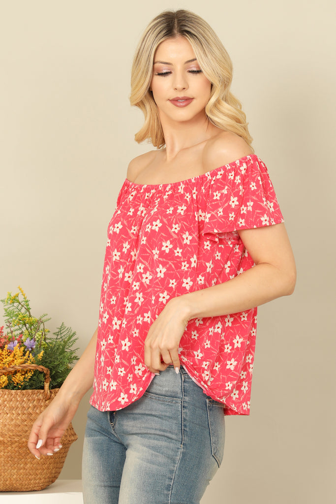 OFF SHOULDER FLORAL TOP