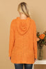 PLUS SIZE RIBBED POPCORN KNIT TUNIC HOODIE SWEATER