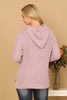 PLUS SIZE RIBBED POPCORN KNIT TUNIC HOODIE SWEATER